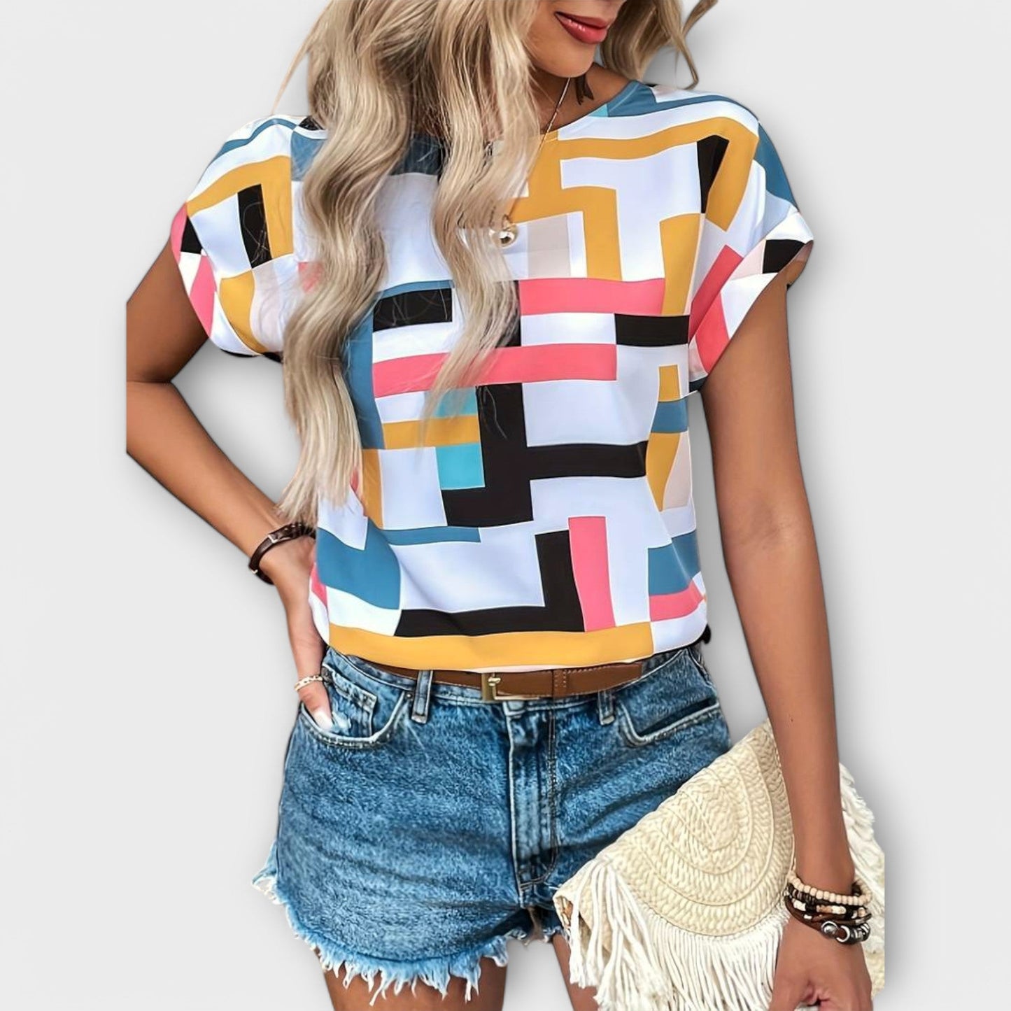 ANNIKA I KLASSISCH KURZARM BLUSE