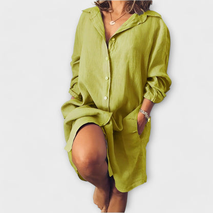 ULRIKE I LÄSSIGE LANGE LEINENBLUSE