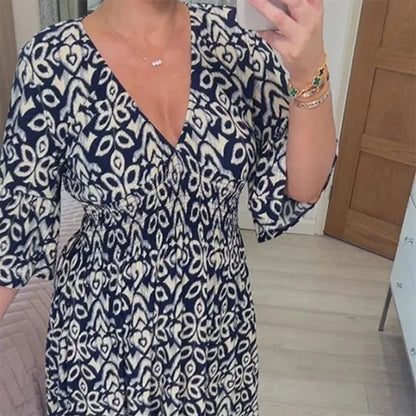 Camille – Blumenmuster-Robe mit Volants