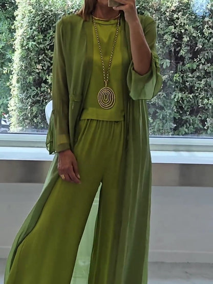 ELSBETHINE I ELEGANTES 3-TEILIGES SET AUS OBERTEIL UND HOSE