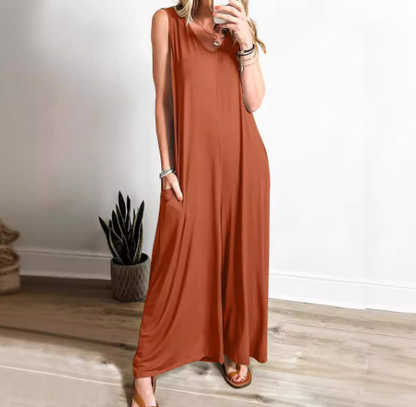 RUNHILD I BEQUEMER JUMPSUIT MIT V-AUSSCHNITT