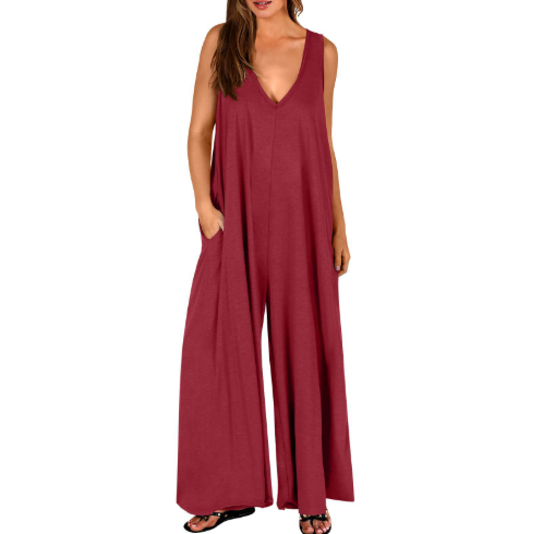 RUNHILD I BEQUEMER JUMPSUIT MIT V-AUSSCHNITT