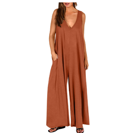 RUNHILD I BEQUEMER JUMPSUIT MIT V-AUSSCHNITT