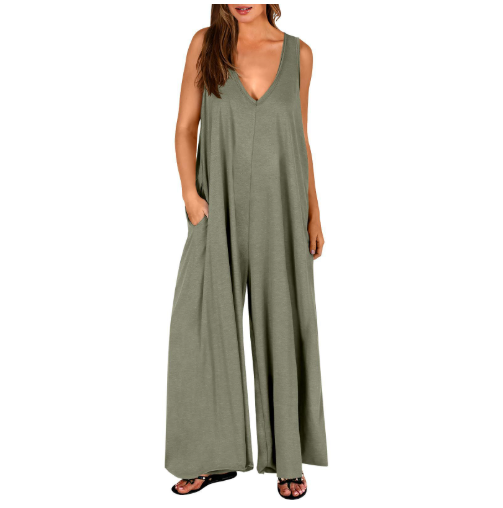 RUNHILD I BEQUEMER JUMPSUIT MIT V-AUSSCHNITT
