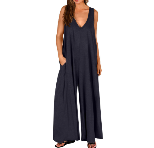 RUNHILD I BEQUEMER JUMPSUIT MIT V-AUSSCHNITT