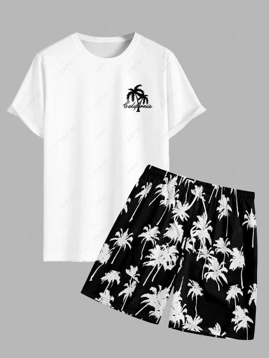 Das Roberto Russo – Cali Nights T-Shirt & Shorts mit Kordelzug