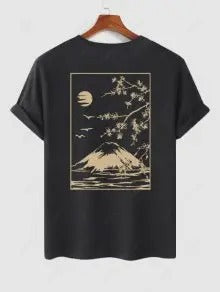 The Jasper Reed – Cherry Blossom Graphic Tee & Casual Shorts in Tiefblau