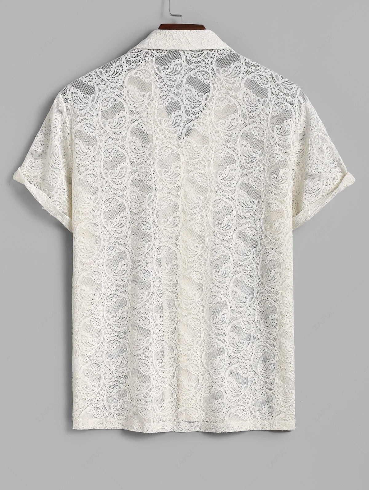 Das Silvano Hart – Spitzen-Jacquard-Hemd & Leinen-Hosen mit Kordelzug in Schwarz