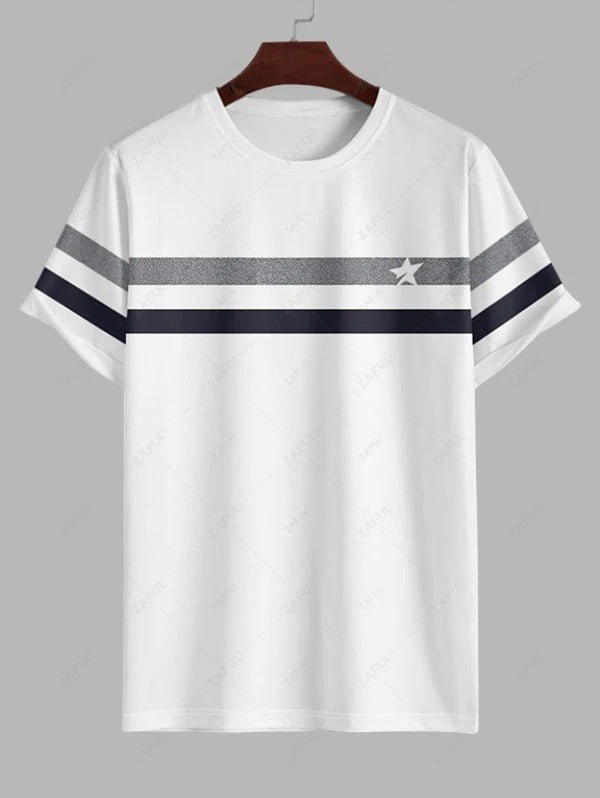 The Maddox Lane – Sternenprint T-Shirt & Freizeitshorts in Weiß