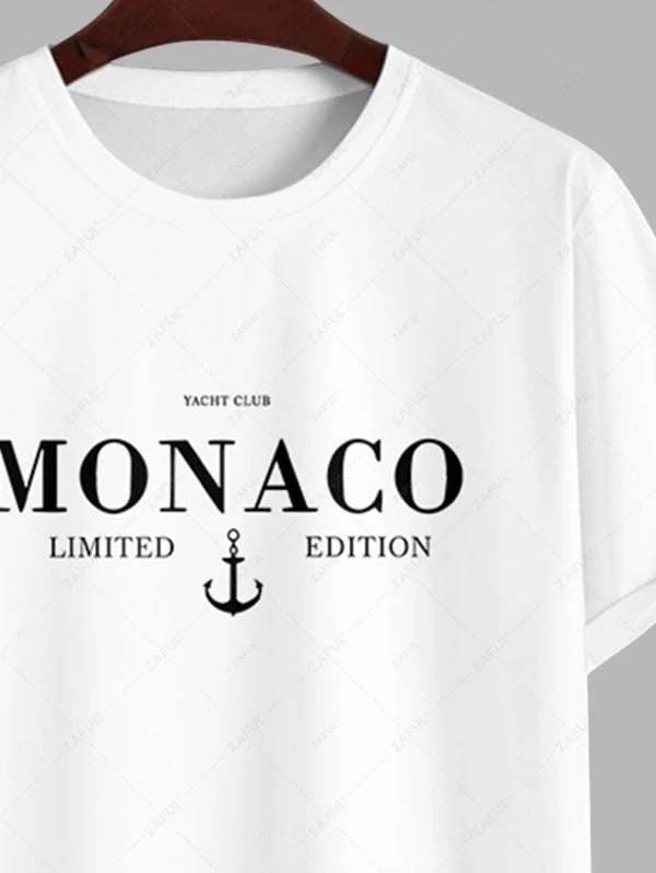 Das Sutton Marlowe – Monaco Yacht Club T-Shirt & Shorts mit Kordelzug in Weiß