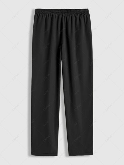 Das Dorian Vale – Jacquard Camp Collar Hemd & Jogginghose in Schwarz