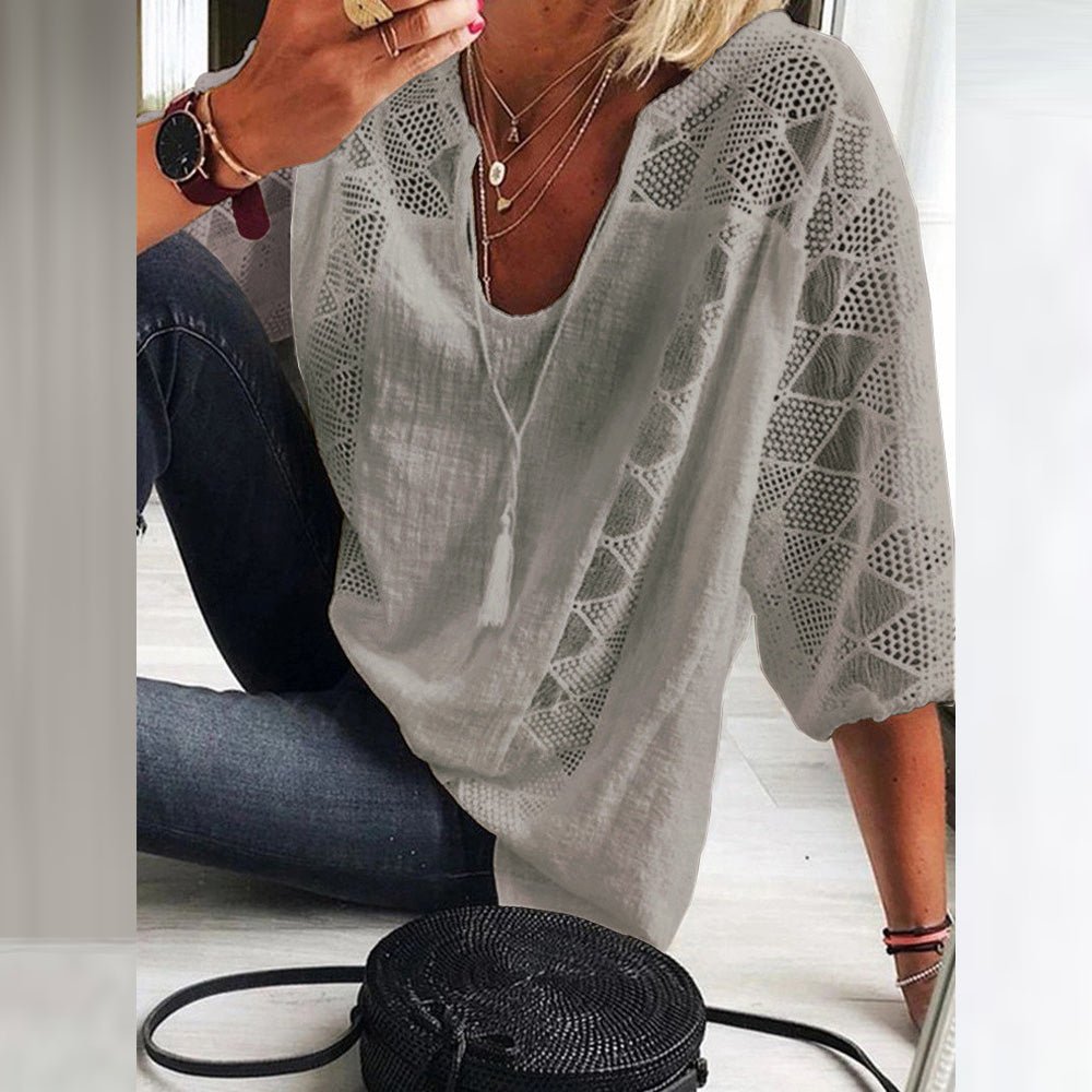 SHERRY I VIELSEITIGE BLUSE MIT HÄKELDETAILS