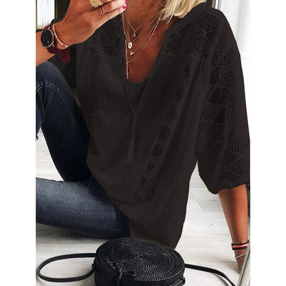 SHERRY I VIELSEITIGE BLUSE MIT HÄKELDETAILS