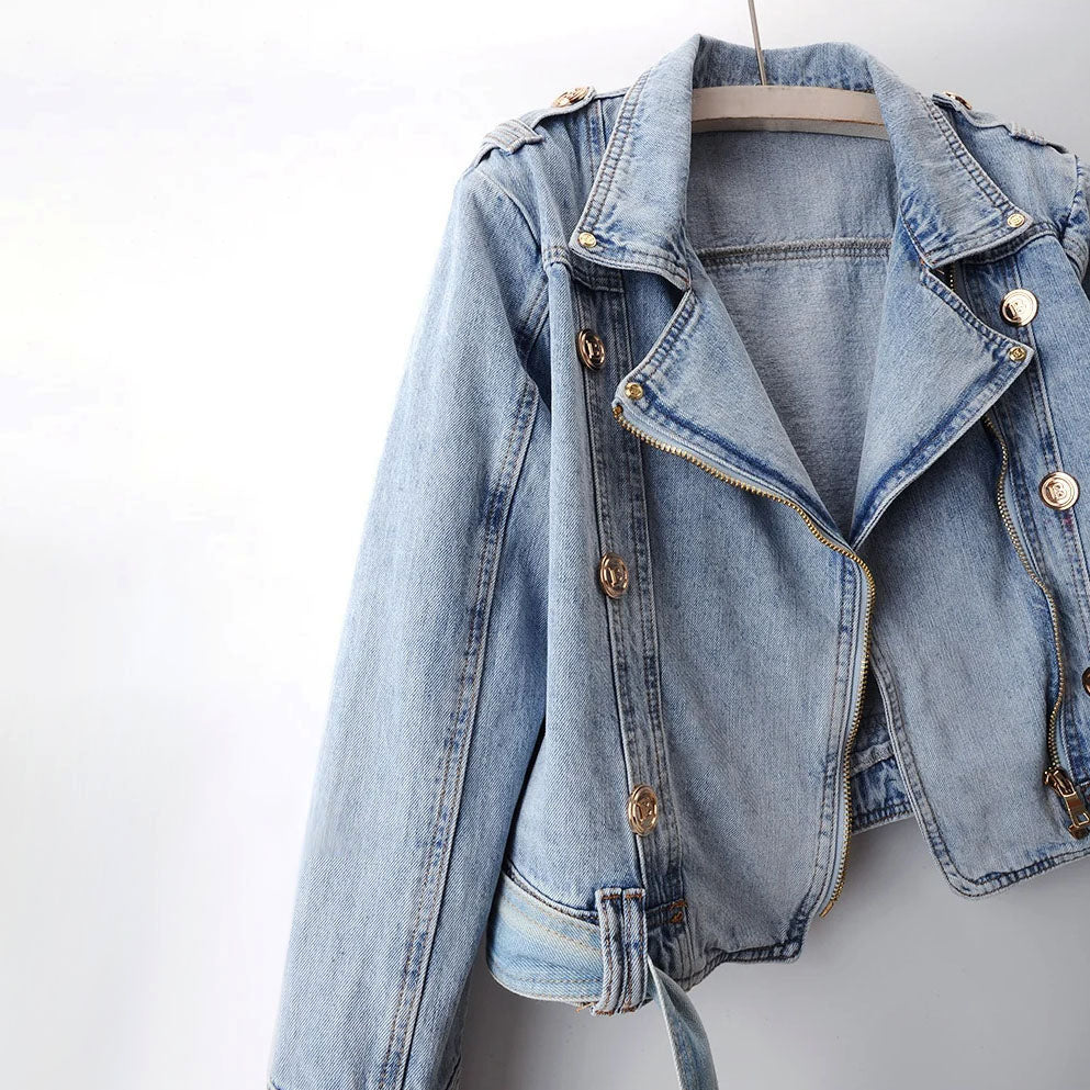 Isabelle DeLacroix Cropped Denim Jacket