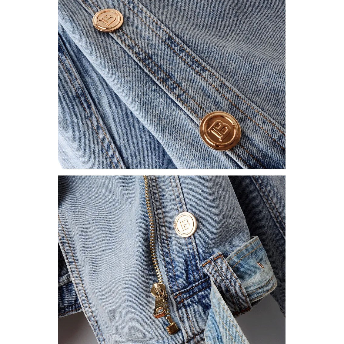 Isabelle DeLacroix Cropped Denim Jacket