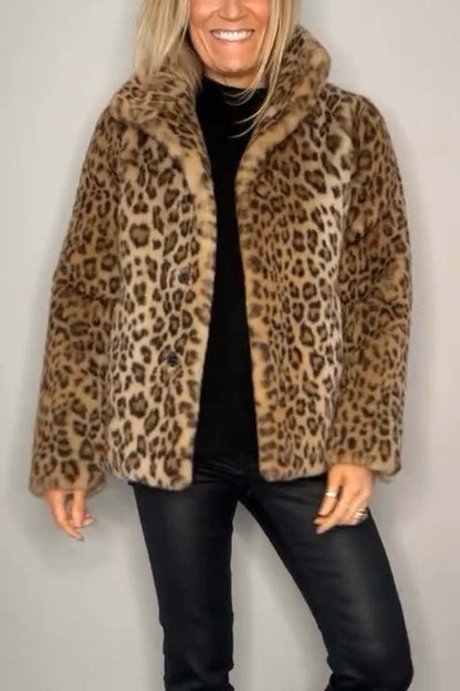 GERLINDE - MANTEL MIT LEOPARDENMUSTER