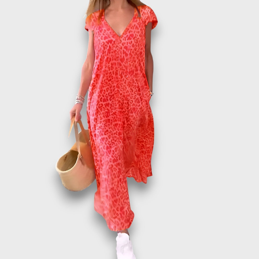 Elisiane – Fließendes Kleid mit V-Ausschnitt