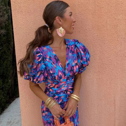 FRIEDERIKE I RETRO-KLEID MIT PUFFÄRMELN