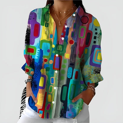 ODILIA I BLUSE MIT ABSTRAKTEM MUSTER