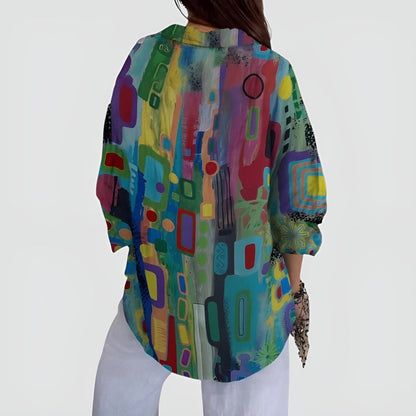GUNDLINDE I BLUSE MIT GEOMETRISCHEM MUSTER