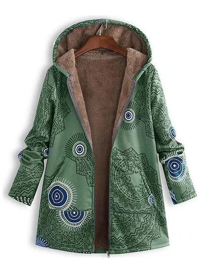 ANGELA I FLEECE-FUTTER-MANTEL MIT KAPUZE