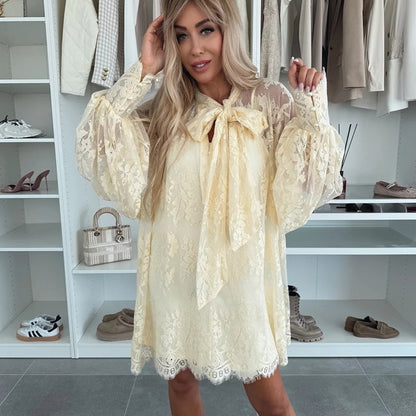 DILIANE I LANGÄRMELIGES SPITZENKLEID