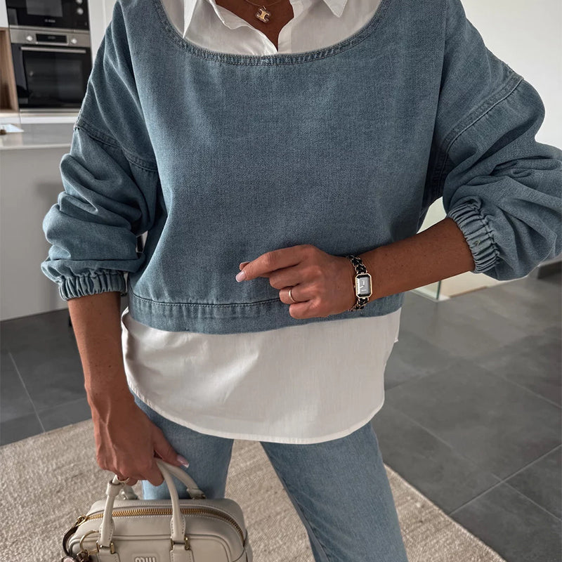 EULALIA I STILVOLLES 2-TEILIGES SET AUS DENIM