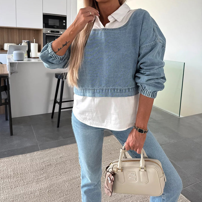 EULALIA I STILVOLLES 2-TEILIGES SET AUS DENIM