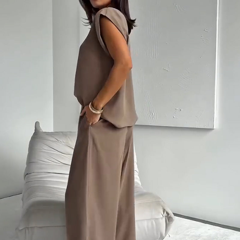 Camille™ — Sommer Set mit T-Shirt & Weit geschnittene Hose