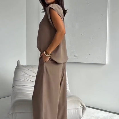 Camille™ — Sommer Set mit T-Shirt & Weit geschnittene Hose