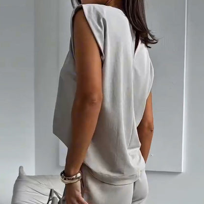 Camille™ — Sommer Set mit T-Shirt & Weit geschnittene Hose