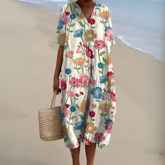 NOELIA I MEHRFARBIGES SOMMER-MAXIKLEID