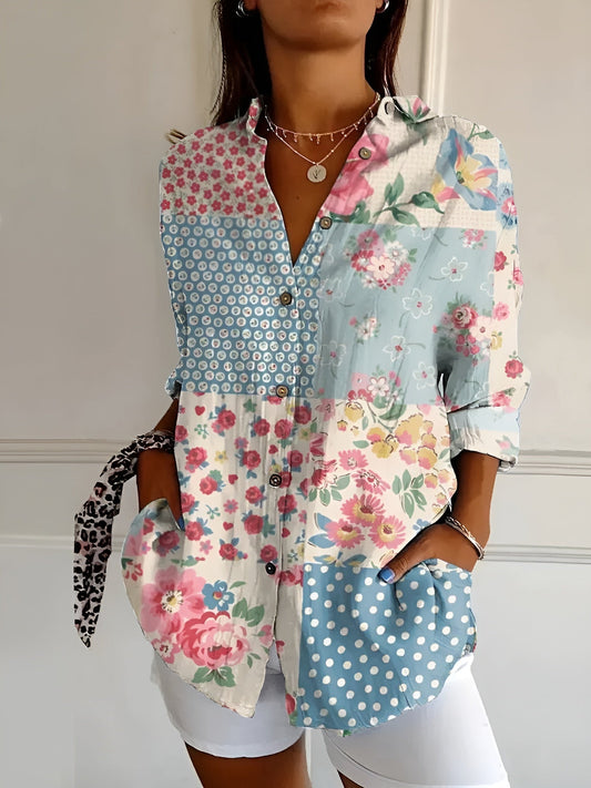 GISELA I BLUSE MIT BLUMENPRINT