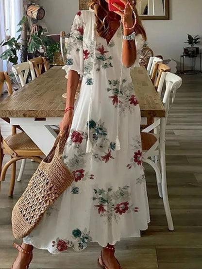 SOPHIA I BOHO SOMMERKLEID MIT V-AUSSCHNITT